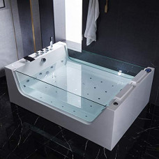 Bañera de hidromasaje Full opcional, 170 x 120 cm, calentador ozonoterapia, luces LED termostáticas, 32 chorros de aire y agua 