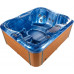 Bañera de hidromasaje LED de acrílico azul madera clara 180 x 215 cm 