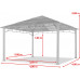Cenador de jardín 4x4 m Aluminio Techo de policarbonato Aprox. 8 mm cenador de jardín 4 Cortinas Laterales Color Gris Cenador de jardín 4x4 m Aluminio Techo de policarbonato Aprox. 8 mm cenador de jardín 4 Cortinas Laterales Color Gris