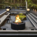  Chimenea eléctrica Al aire libre interior impermeable simulación chimenea eléctrica chimenea redonda incrustada 3d chimenea decorativa con control remoto y botones Chimenea 
