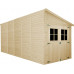 Cobertizo de Madera para jardín 10.1m2 con Pared Lateral con Suelo 