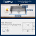  Torva - Fregadero de cocina de acero inoxidable de calibre 16 para fregadero de cocina de 22,86 cm de profundidad 