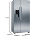 Frigorífico americano de lado a lado, 178,7 x 90,8 cm, 368 l refrigerador + congelador de 165 l Frigorífico americano de lado a lado, 178,7 x 90,8 cm, 368 l refrigerador + congelador de 165 l