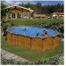 Piscina Elevada Ovalada, Aspecto Madera, 500 x 300 x 120 cm  