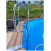 Gre KPCOR28 – Piscina cuadrada composite 326 x 326 x 96 cm, con filtración 4 m3 h, cuña metálica 