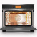 JIEZ Oven Solo Horno de microondas en Silver Tact Horno Individual eléctrico Empotrado - Horno de convección halógeno Acero Inoxidable Ideal para Asar, Hornear