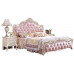  JVmoebel Cama barroca clásica estilo rococó, cama de hotel tapizada, cama de matrimonio, Chesterfield 