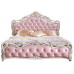  JVmoebel Cama barroca clásica estilo rococó, cama de hotel tapizada, cama de matrimonio, Chesterfield 