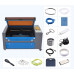  Orion Motor Tech 60W Máquina de Grabador Láser de CO2 Máquina de Grabador Láser 400x600mm Grabadora Láser Profesional con LCD Digital Puerto USB/Bomba de Aire/Software RDWorks (60W 400X600mm) 