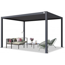 Pergola 3x4 m Postes de Aluminio con Techo de Lamas de Acero 
