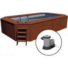Piscina Madera Panelada K2O 3,25x2,7x120 cm Depuradora de Cartucho 