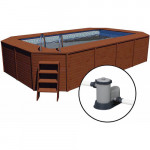 Piscina Madera Panelada K2O 455x205x124 cm Depuradora de Cartucho