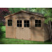  TIMBELA Casetas de Jardin M331 - Casa de Madera para Jardin - Caseta Jardin 418x320cm/12m2 - Cobertizo Jardin Exterior Natural - Taller de Jardín - Bicicleta, Almacenamiento de Herramientas 