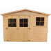 TIMBELA Cobertizo de Madera para jardín - 324x516cm/15m2 Cobertizo de Madera Natural - Taller de Jardín - Bicicleta, Almacenamiento de Herramientas M337