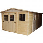 TIMBELA Cobertizo de Madera para jardín - 600x400cm 24m2 TIMBELA Cobertizo de Madera para jardín - 600x400cm 24m2