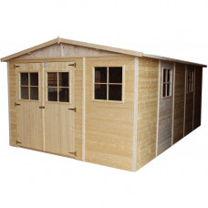 TIMBELA Cobertizo de Madera para jardín - 600x400cm 24m2 