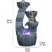  XQKQ Humidificador Creativo, Fuente de Agua de sobremesa Fuente de Agua de sobremesa para Interiores/Exteriores 4 Cuencos escalonados Fuente de Agua de Cascada para Mesa Escritor 