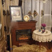  liushop Chimenea eléctrica Chimenea de Lujo Madera Retro Chimenea Calentador simulación Falsa Llama Chimenea Chimenea Biochimenea (Color : Brown, Height : 105cm) 